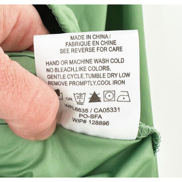 Woolrich Women Lightweight Hidden Hood Jacket Size Large Outdoors Packable Green - Picture 8 of 8